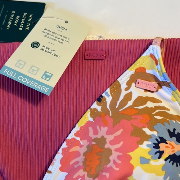 Roxy Large 2-piece Bikini Beach Classics Triangle Love the Comber Hipster NWT - Picture 6 of 11